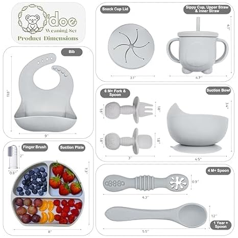 O'doe 11-Pcs Silicone Baby Feeding Set