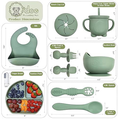 O'doe 11-Pcs Silicone Baby Feeding Set