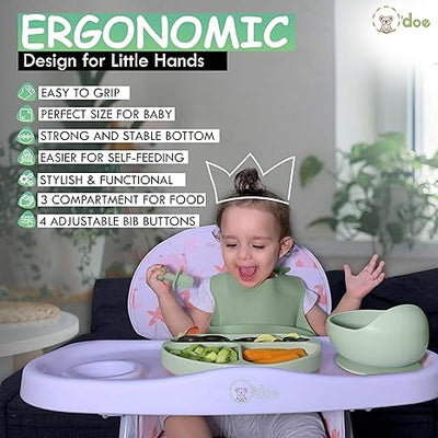 Baby Toys Plates And Bowls Set O'doe 17-Piece Baby Led Weaning